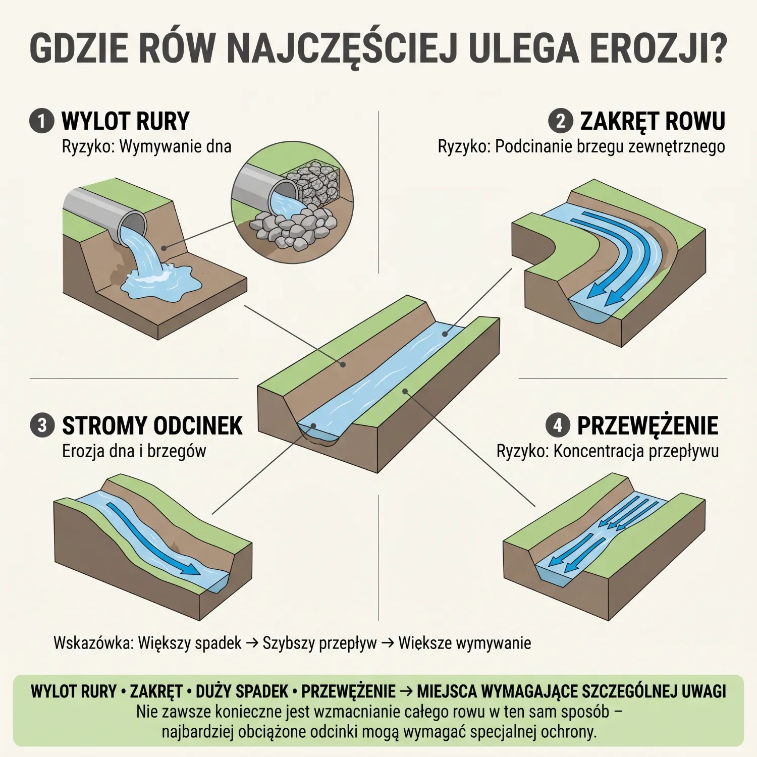 Montaż geokraty komórkowej na skarpie rowu, wypełnienie kruszywem i humusem